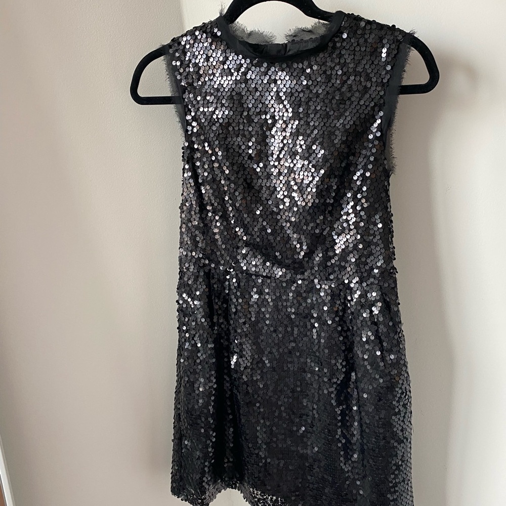 Black sequin cocktail dress